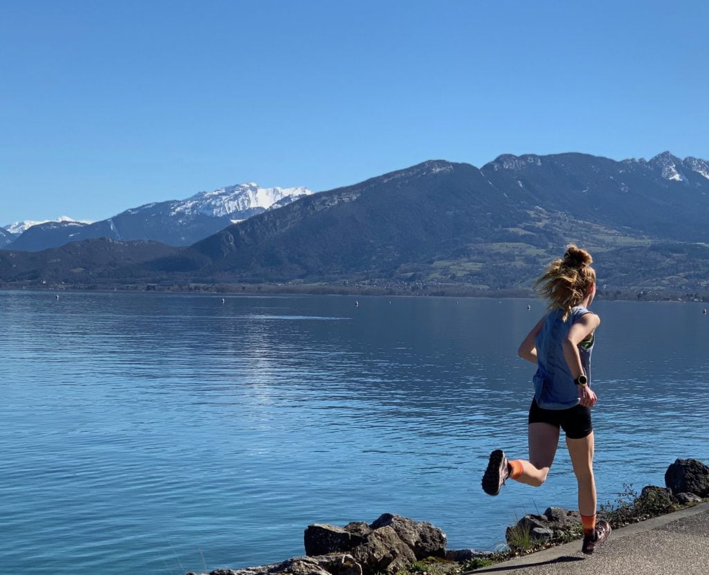 Skyrunning Girl - Running around the lake in Annecy, France. Why I don't show my face photography photos staying anonymous