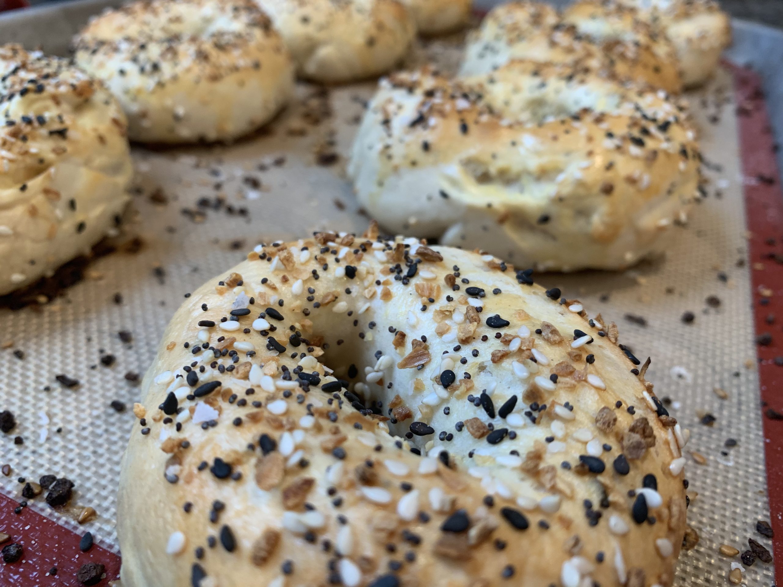 Fresh Bagels right from the oven.