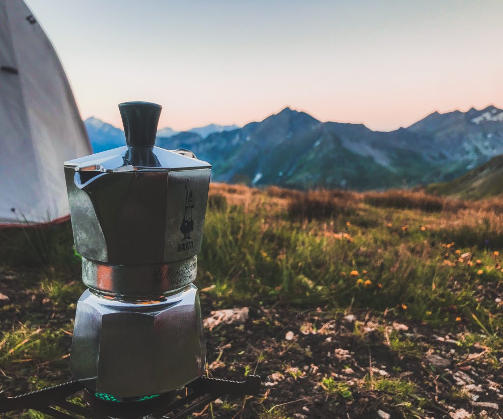 coffee - moka pot - naia tower-pierce - skyrunning girl - skyrunning girl - skyrunning - vegan - hiking - camping