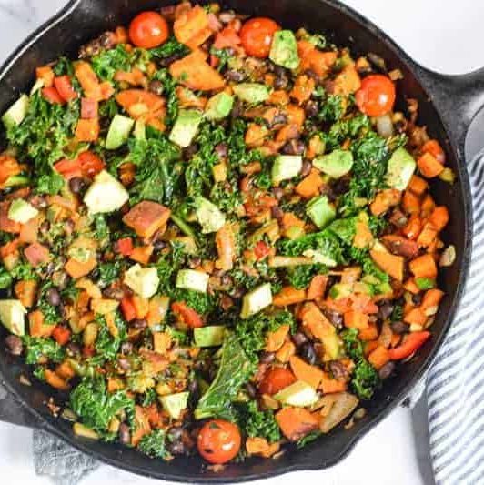 - Vegan Sweet Potato Kale Hash