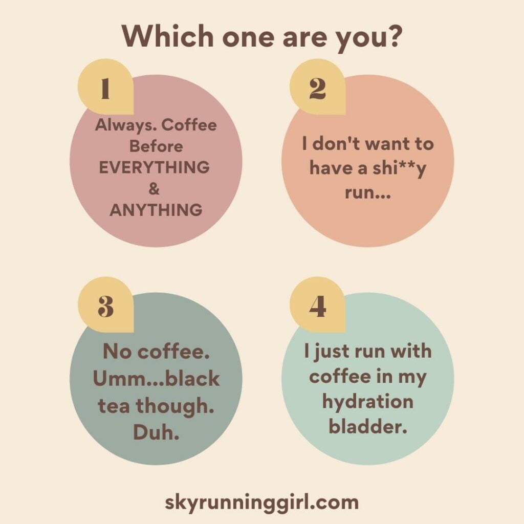 Do YOU Drink Coffee Before YOU Run? skyrunning women girl woman youth world championships shitty